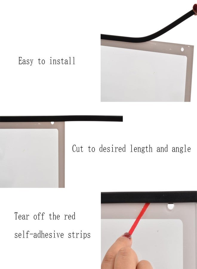 Pettyelf Silicone Edge Trim Self-Adhesive U Channel Silicone Edge Trim Edge Protector for Sheet Metal (Black, Fit 1/4" - L 10') - Image 4
