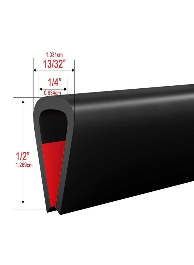 Pettyelf Silicone Edge Trim Self-Adhesive U Channel Silicone Edge Trim Edge Protector for Sheet Metal (Black, Fit 1/4" - L 10') - Image 2