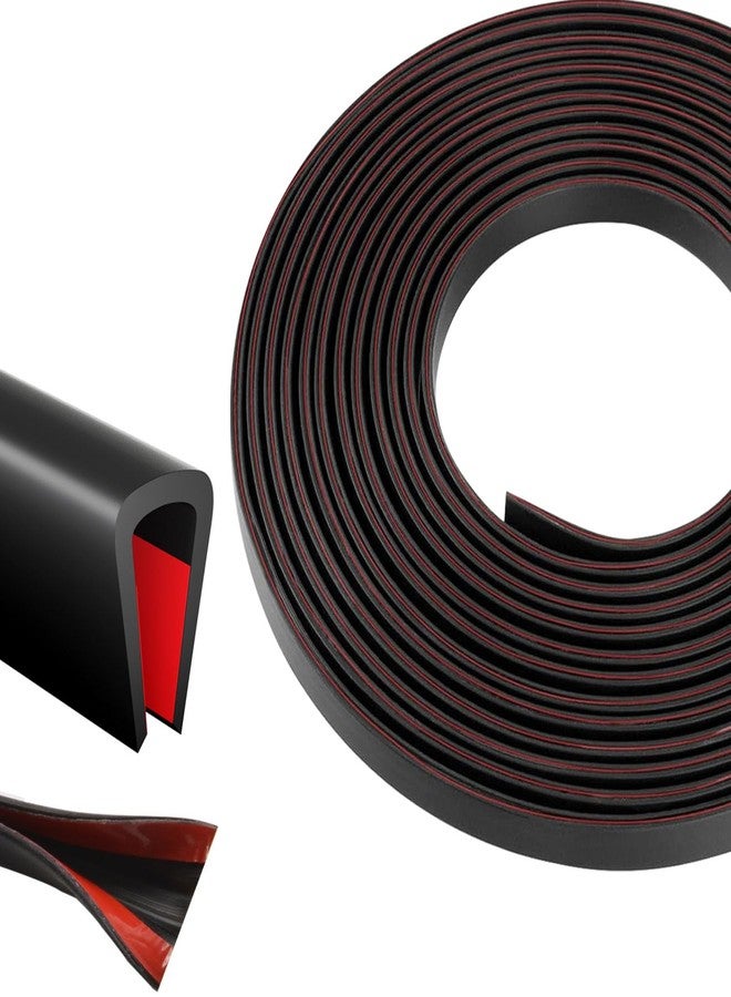 Pettyelf Silicone Edge Trim Self-Adhesive U Channel Silicone Edge Trim Edge Protector for Sheet Metal (Black, Fit 1/4" - L 10') - Image 1