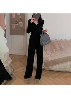 Black knitted suit [top + pants]