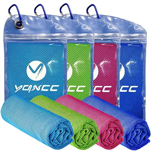 YQXCC Cooling Towels | 4 Pack 47"x12" | Ice Cool for Neck | Microfiber Soft Breathable Chilly | for Yoga, Sports, Golf, Gym, Camping, Running, Fitness, Workout & More Activities - Image 1