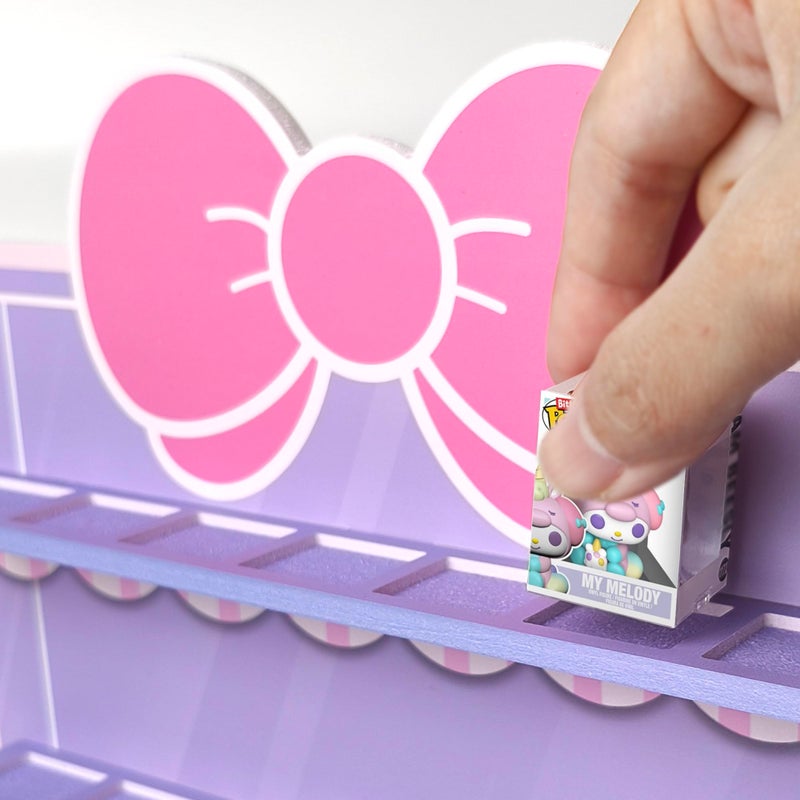 AUFGELD Display Shelf Compatible with Funko Bitty Kitty Series, Kitty Bow Design Organizer for Bitty Pops, Wallmountable Cute Bow Shape Shelf for Bitty Pop - Image 4