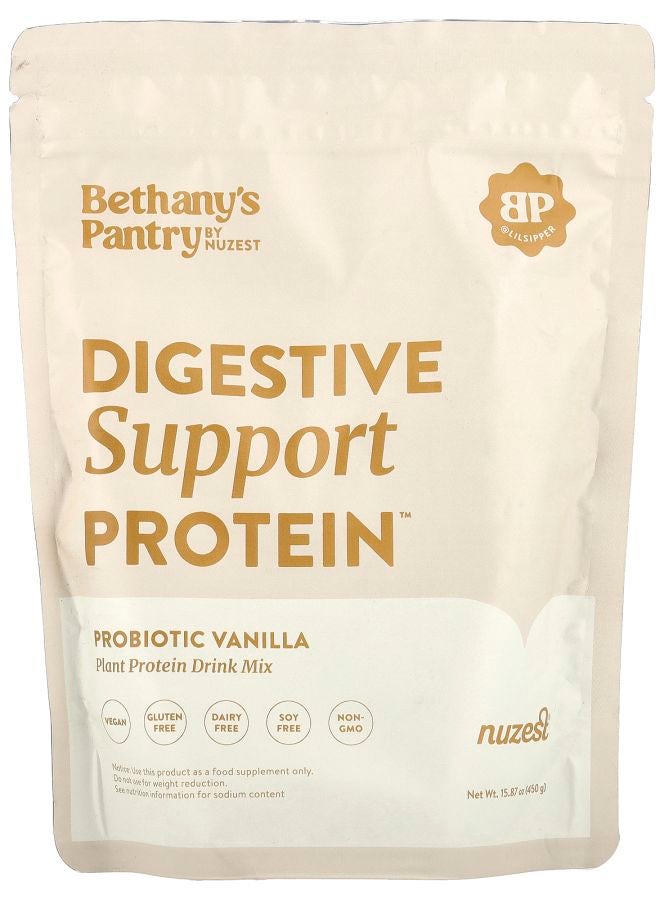 Nuzest Digestive Support Protein™ Plant Protein Drink Mix Probiotic Vanilla  15.87 oz (450 g)