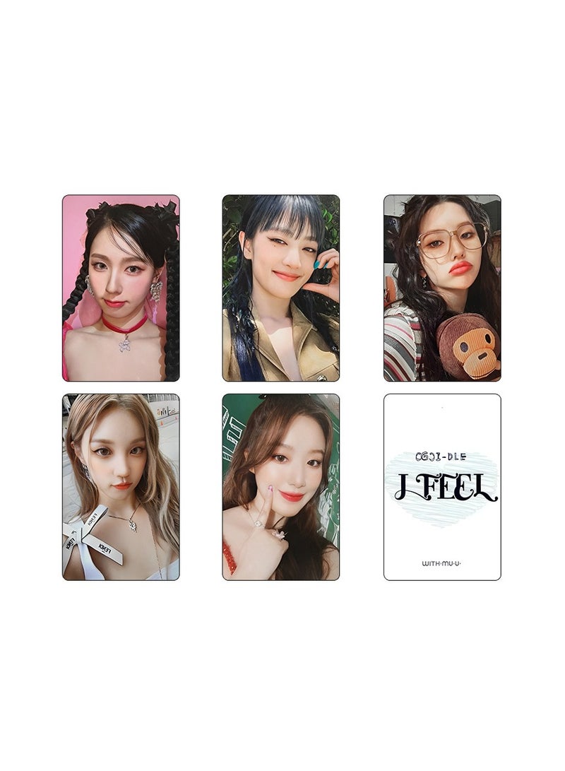 NIBEMINENT 5 Pcs Kpop (G)I-DLE FEEL Lomo Cards Card For Fans Collection Gifts