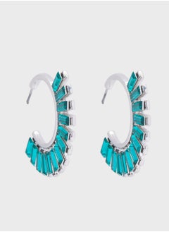 Ginger Glass Stone Hoop Earrings  - Image 1