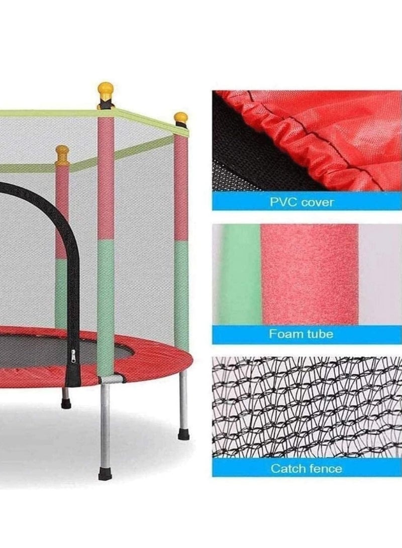 DURKU Portable Trampoline for Kids, Parent-Child Interactive Game Fitness Trampoline Toys, Toddler Outdoor Safety Enclosure Net Basketball Hoop Baby Toys - Image 2