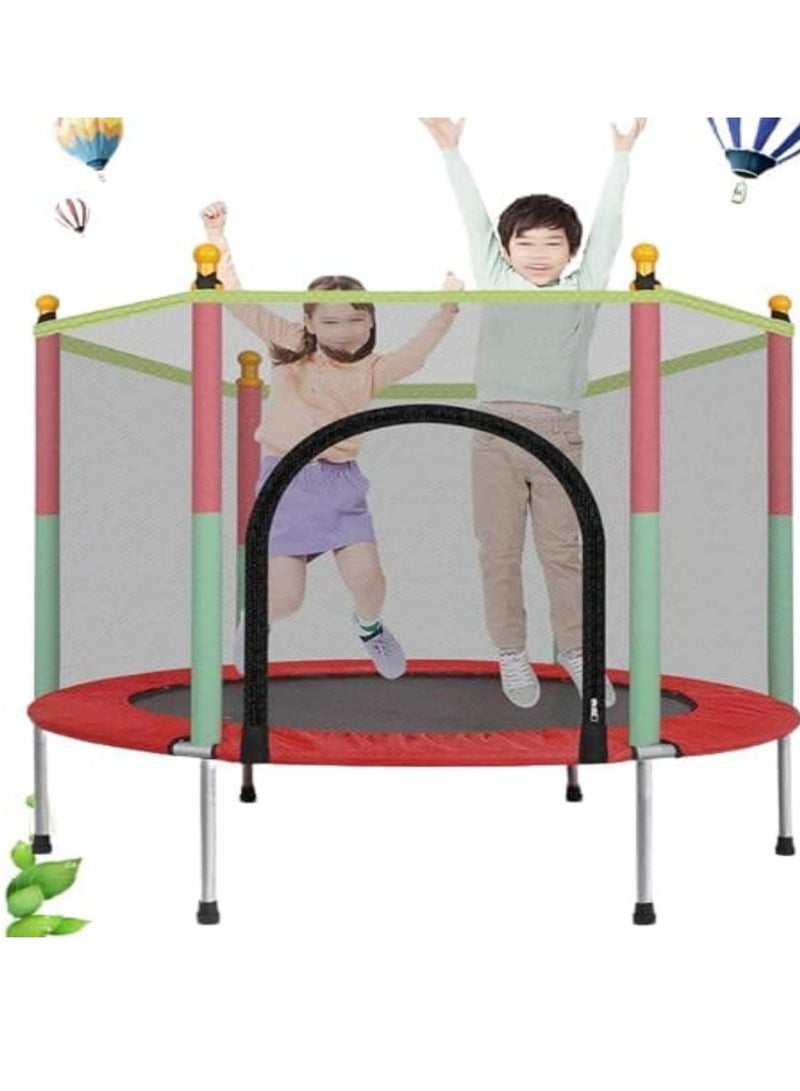 DURKU Portable Trampoline for Kids, Parent-Child Interactive Game Fitness Trampoline Toys, Toddler Outdoor Safety Enclosure Net Basketball Hoop Baby Toys - Image 1