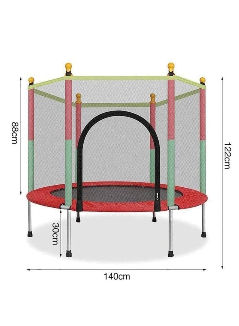 DURKU Portable Trampoline for Kids, Parent-Child Interactive Game Fitness Trampoline Toys, Toddler Outdoor Safety Enclosure Net Basketball Hoop Baby Toys - Image 3
