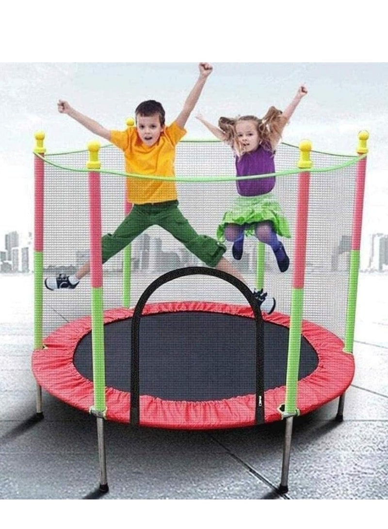 DURKU Portable Trampoline for Kids, Parent-Child Interactive Game Fitness Trampoline Toys, Toddler Outdoor Safety Enclosure Net Basketball Hoop Baby Toys - Image 4