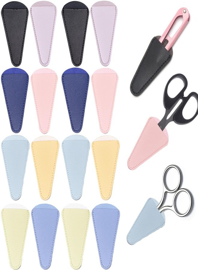 KuuGuu 16 PCS Scissor Tip Covers Sewing Scissor Sheath Cover Safety Synthetic Leather Sheath Scissors Protector - Image 1