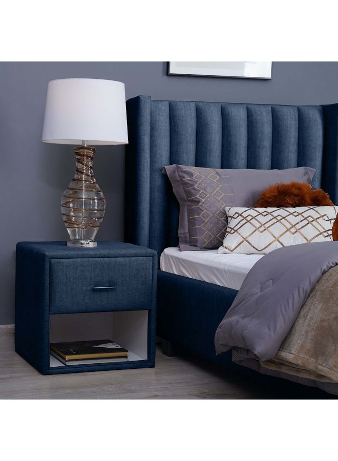 Pan Home Emirates Single Drawer Night Stand-Chanel~Navy Blue  - Image 1