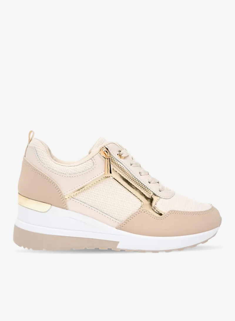 Women Panelled Sneakers with Lace-Up Closure