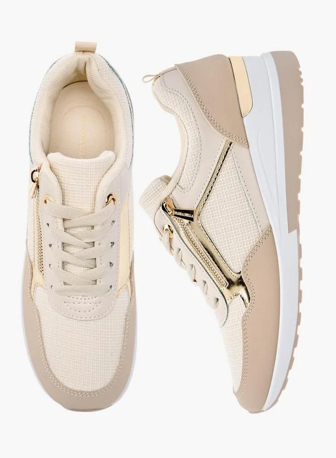 Flora Bella By Shoexpress Women Panelled Sneakers with Lace-Up Closure