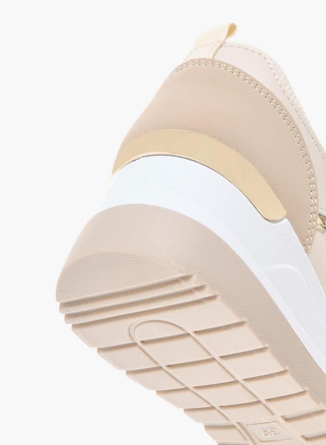 Flora Bella By Shoexpress Women Panelled Sneakers with Lace-Up Closure - Image 5