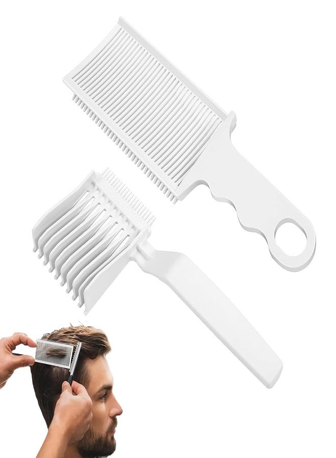 MAYCREATE® 2Pcs Barber Fade Comb for Men Hair Cutting Comb for Various Short Haircuts, Professional Fading Clipper Comb Anti-Static Flat Top Curved Positioning Comb for Salon Styling Tools - Image 1