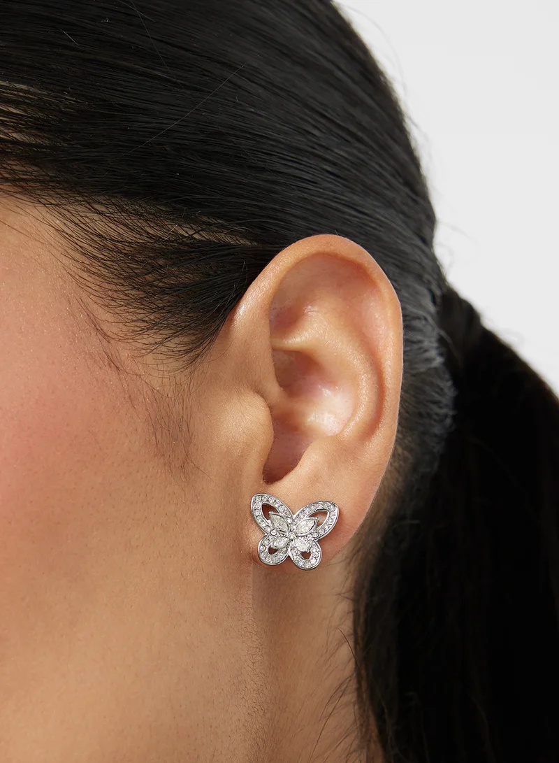 جس Lily Butterfly Stud Earrings
