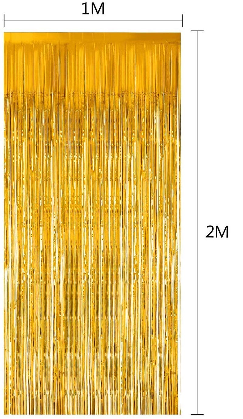Festiko® Golden 21st Birthday Decoration Set (13pcs Photo Booth Props+1 Set Happy 21st Birthday Photo Banner+3ft*6ft Golden Foil Curtains) Decoration - Image 4