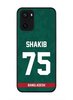 Rugged Black Edge Case for Redmi Note 10S / Redmi Note 10 4G, Slim fit Case Flexible thin Cover - Player Name - Shakib Al Hasan, Jersey Number- 75