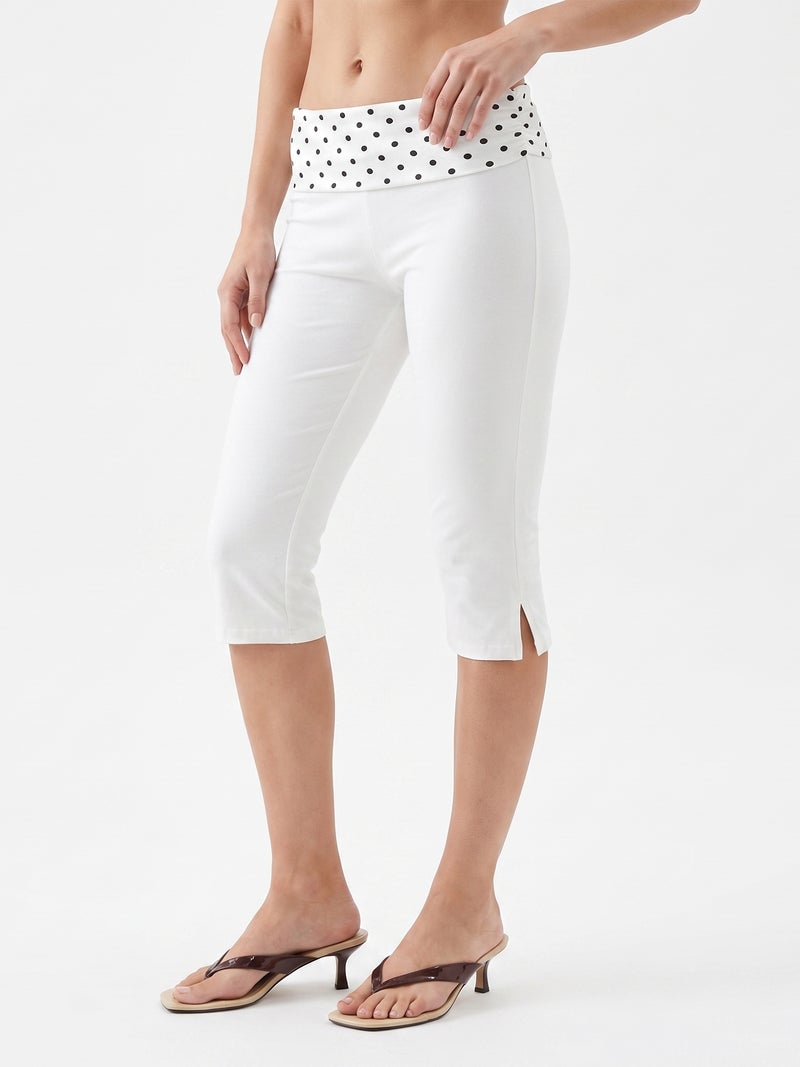 Women’s Capri Pants Dot Print Slim Fit Cropped Trousers for Daily Wear - Image 4