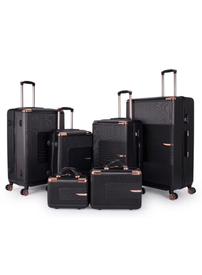 LIMRA A travel bag set consisting of 6 luggage bags Black color, size 32"/28"/24"/20"/15"/12 inches