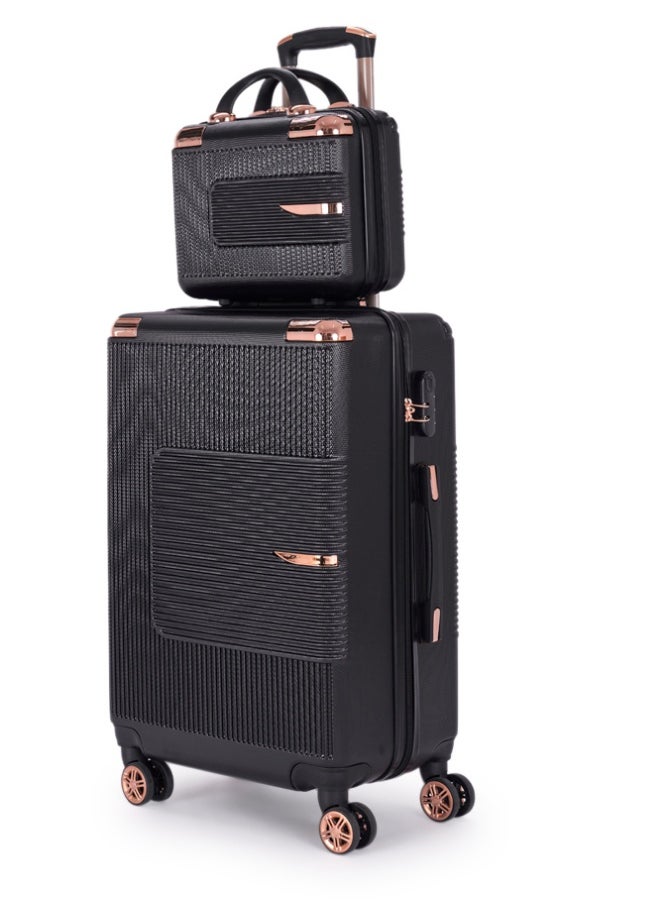 ليمرا طقم شنط سفر مكون من 6 حقائب أمتعة لون أسود بمقاس 32"/28"/24"/20"/15"/12 انش  - Image 3