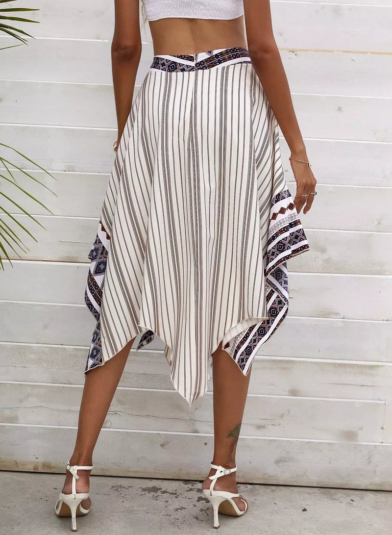 Striped Hanky Hem Skirt - Image 2