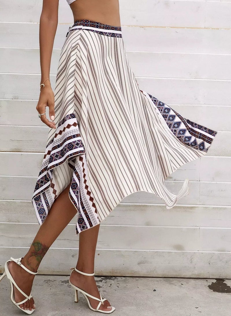 Striped Hanky Hem Skirt - Image 3