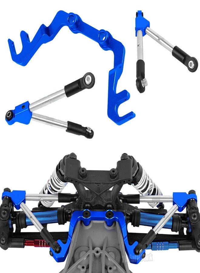 قضبان ربط أمامية من BRCatWPark RC مع ترقيات للمثبت، قطعة غيار لسيارة Slash 4X4 LCG بمقياس 1/10، قضيب سحب أمامي من سبائك الألومنيوم بأسنان موجبة وسالبة + مجموعة تركيبات ثابتة، لون أزرق داكن - Image 4