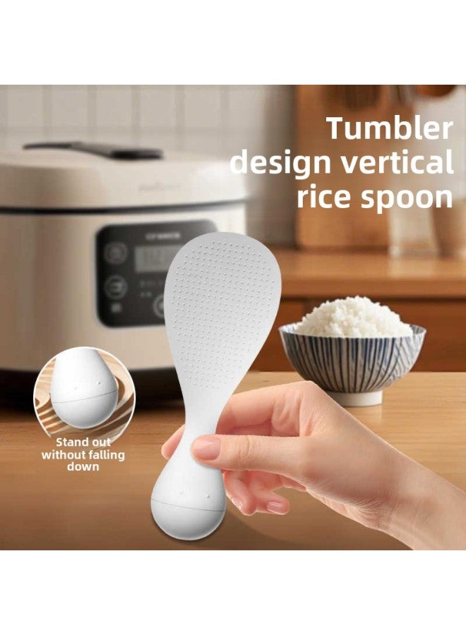 Tumbler Anti-sticking Rice Spoon Can Stand High Temperature Resistant Household Kitchen Rice Cooker Rice Spoon Rice Shovel-Specifications:1 White - Image 3