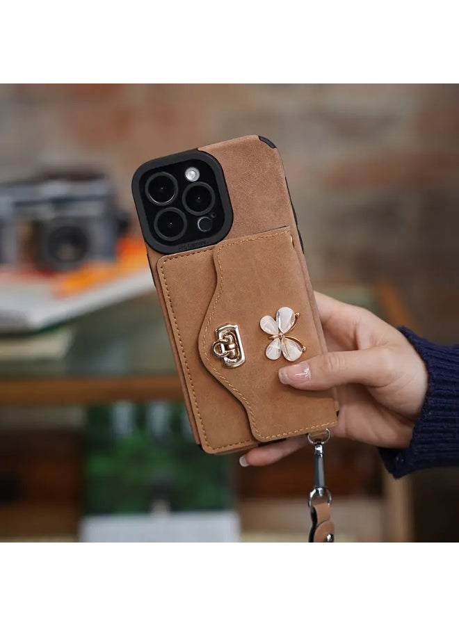 Temu Premium faux leather phone case with coin purse, shockproof and scratch-resistant crossbody bag compatible with iPhone 16 Pro Max - Image 2