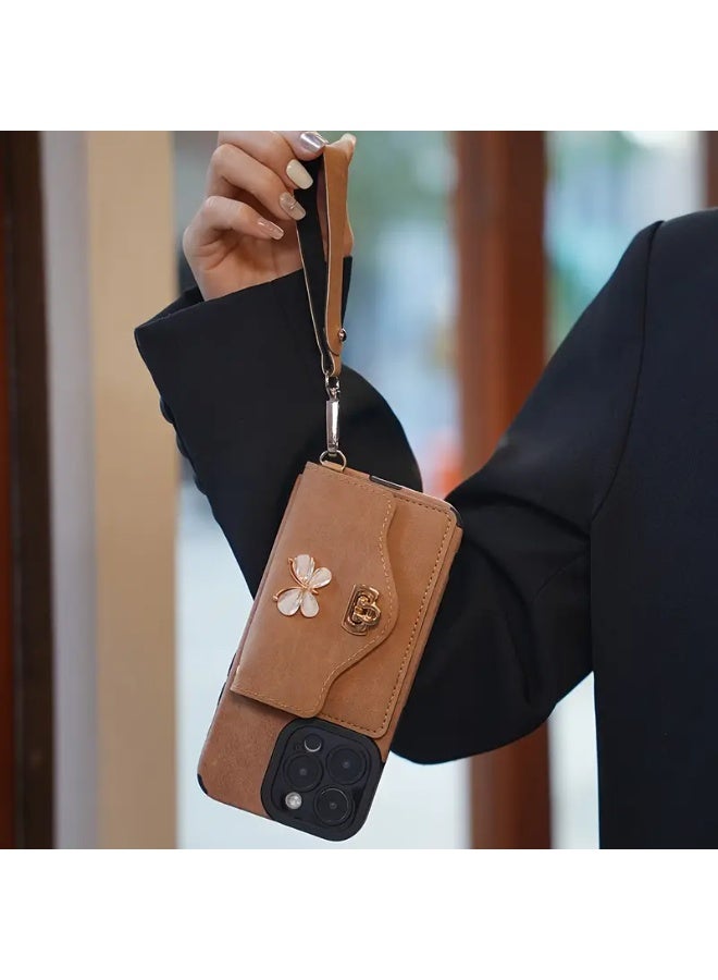 Temu Premium faux leather phone case with coin purse, shockproof and scratch-resistant crossbody bag compatible with iPhone 16 Pro Max - Image 3