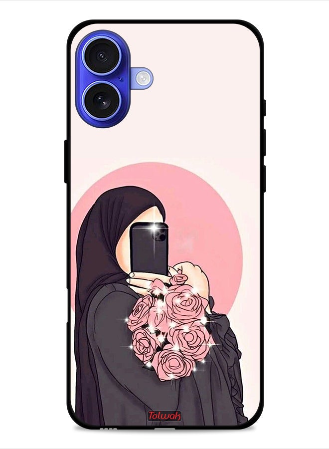 Tolwak Apple iPhone 16 Protective Case Cover Making Selfies While Holding Flowers Art - Image 1
