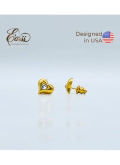 Puffed Heart with Zirconia Gold | Stainless Steel | 18K Gold Plated - pzsku/ZC9B7AA385C5BA3F0388EZ/45/_/1738584671/ee266413-e5b7-45f5-a18d-dd7131caa9ff