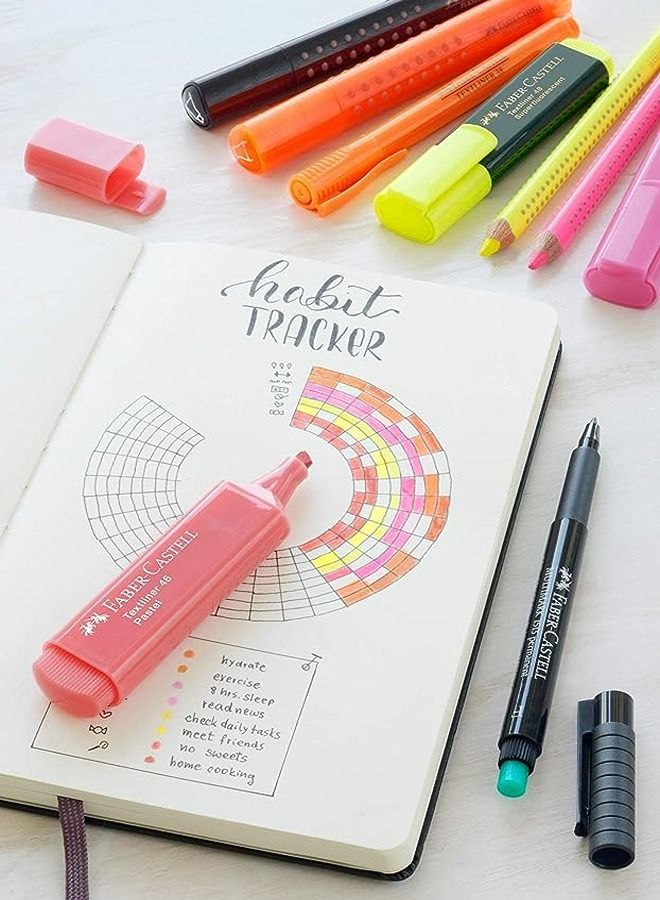 Faber-Castell 1548 Textliner Refillable Highlighter, Assorted - Set Of 4 F154804