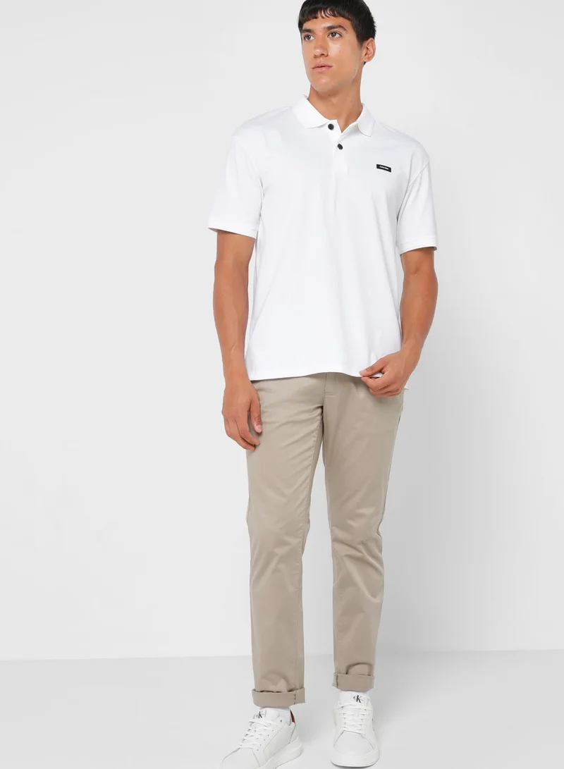 CALVIN KLEIN Stretch Metal Button Polo