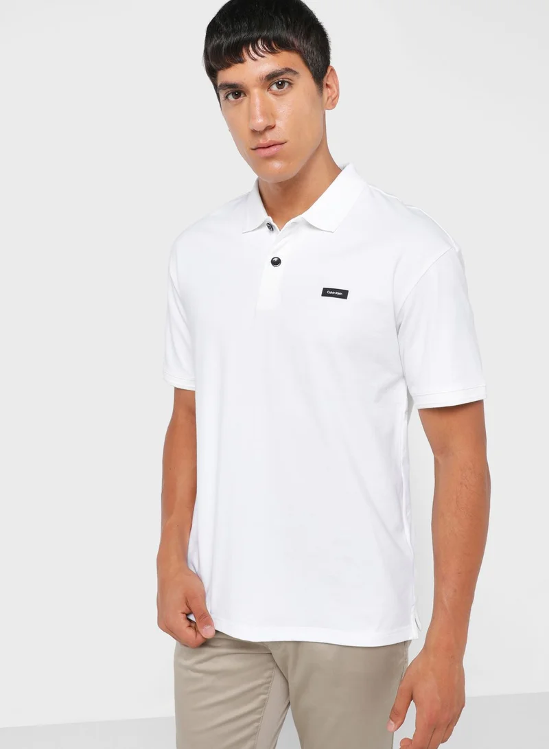 CALVIN KLEIN Stretch Metal Button Polo