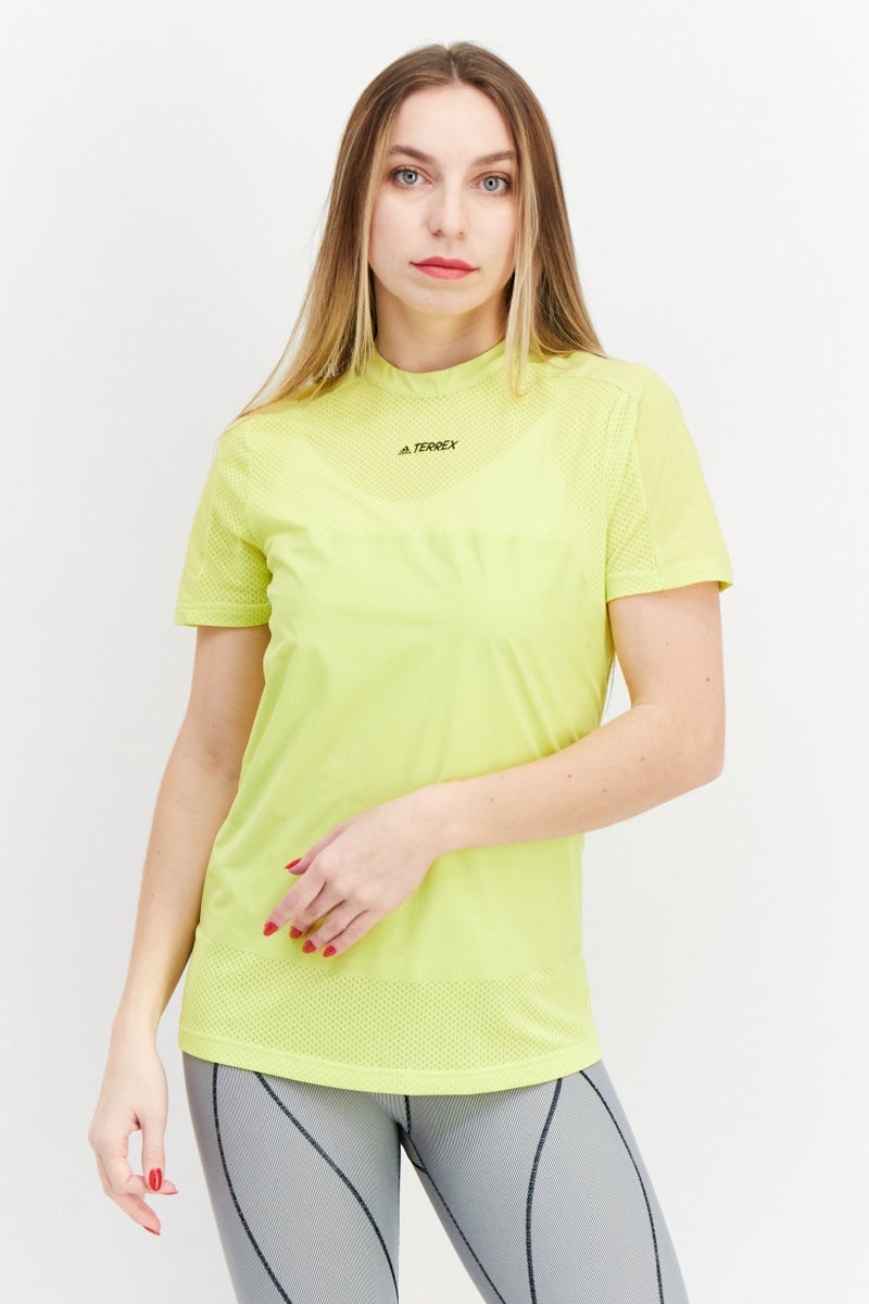 Adidas Women Sportswear Fit Training Top, Yellow  - Image 1