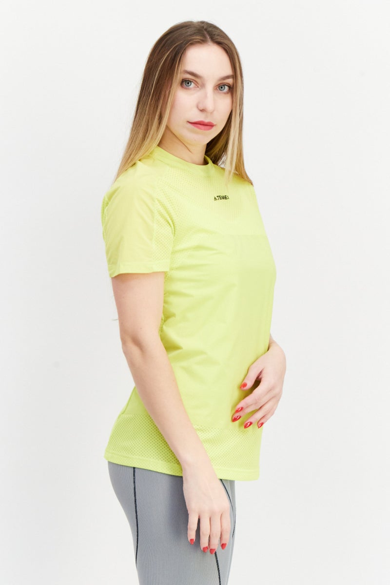 Adidas Women Sportswear Fit Training Top, Yellow  - Image 2