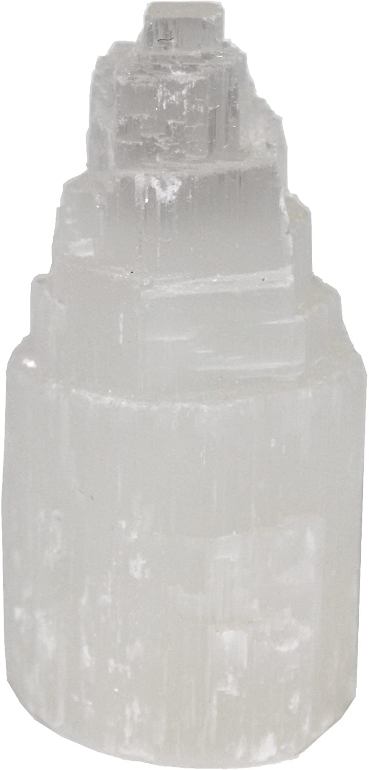 The Chrysalis Stone The Chrysalis Stone  Selenite Skyscraper  4 Tall  1pc  Crystals and Healing Stones Spiritual Gifts for Women Reiki Chakra Yoga Meditation Accessories 