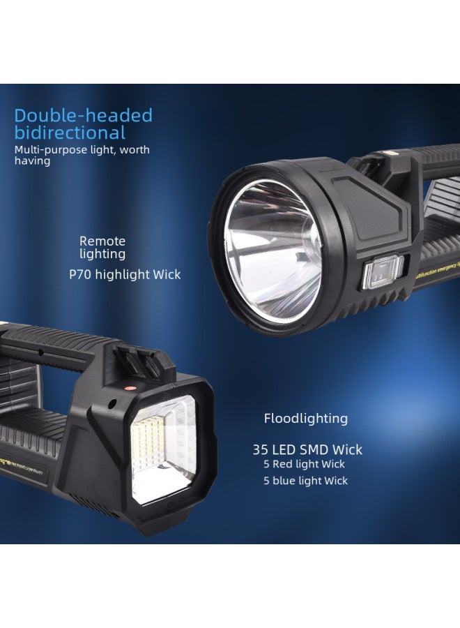 Loquat P70 High-power Outdoor Led Flashlight Long-range Rechargeable Handheld Lighting Lantern Multifunctional Exploration Lamp-Color:W5161 -1 (large)  - Image 3