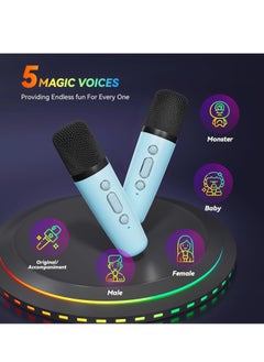 Karaoke Machine for Kids Adults, Portable Bluetooth Mini Karaoke Microphone Singing Speaker with 2 Mic and Light,Gifts Toys for All Smartphones,Birthday, Family,Home Party (Blue) - pzsku/ZC9B7C22F33DADF9C72B6Z/45/_/1739526807/ab349c8b-80cf-4f54-9915-ad83a4a1c187