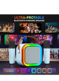 Karaoke Machine for Kids Adults, Portable Bluetooth Mini Karaoke Microphone Singing Speaker with 2 Mic and Light,Gifts Toys for All Smartphones,Birthday, Family,Home Party (Blue) - pzsku/ZC9B7C22F33DADF9C72B6Z/45/_/1739526929/63852a0e-84e4-4c0c-9fcf-913bf45fde56