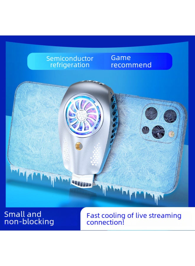 Semi-conductor Cooling Device Mobile Phone King Glory Live Broadcast Hair Styling Small Compact Mobile Phone Cooler-Product Color:K3 Semiconductor Silver  - Image 2