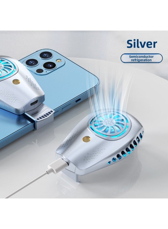 Semi-conductor Cooling Device Mobile Phone King Glory Live Broadcast Hair Styling Small Compact Mobile Phone Cooler-Product Color:K3 Semiconductor Silver  - Image 1
