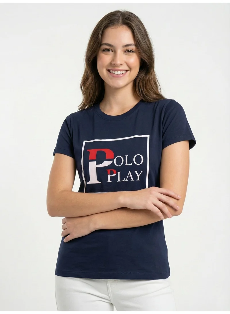 Polo Play Girls Graphic T-shirt -NAVY