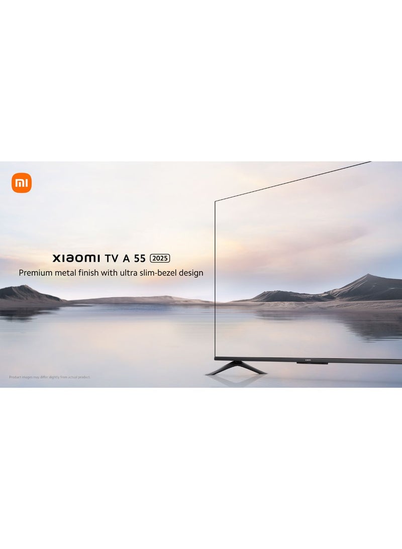 Xiaomi TV A 55" 2025 | Google TV | UHD 4K Display | Dolby Audio, DTS-X, And DTS Virtual:X | Premium bezel-less Design | 360° Bluetooth Remote Control L55MA-AME Black - Image 2