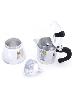 Any Morning Stovetop Espresso Maker, Moka Pot, Italian Coffee Maker, Coffee Percolator, Aluminum Moca Pots, 6 Cups / 8 oz / 240 ml, Silver Black - HES-6  - Image 2