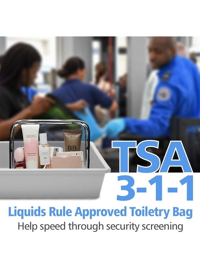 Packism Clear Toiletry Bag, 2 Pack TSA Approved Toiletry Bag Quart Size Bag, Travel Makeup Cosmetic Bag for Women Men, Carry on Airport Airline Compliant Bag, Black - Image 4