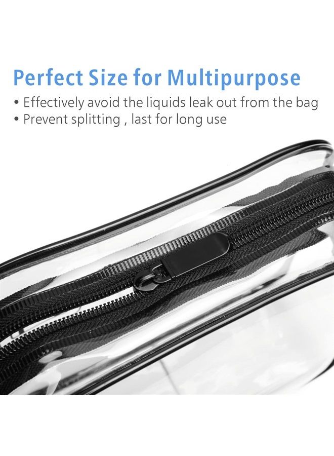 Packism Clear Toiletry Bag, 2 Pack TSA Approved Toiletry Bag Quart Size Bag, Travel Makeup Cosmetic Bag for Women Men, Carry on Airport Airline Compliant Bag, Black - Image 3