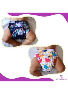 BEMBIKA Cloth Diapers For Babies Washable Reusable Adjustable Sizes (2 Combo) (No Inserts Included)(Cloud Rainbow + Umbrella Doddle)  - Image 5